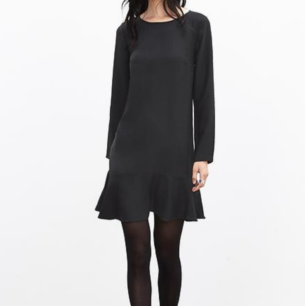 Banana Republic Black Long Sleeve Dress